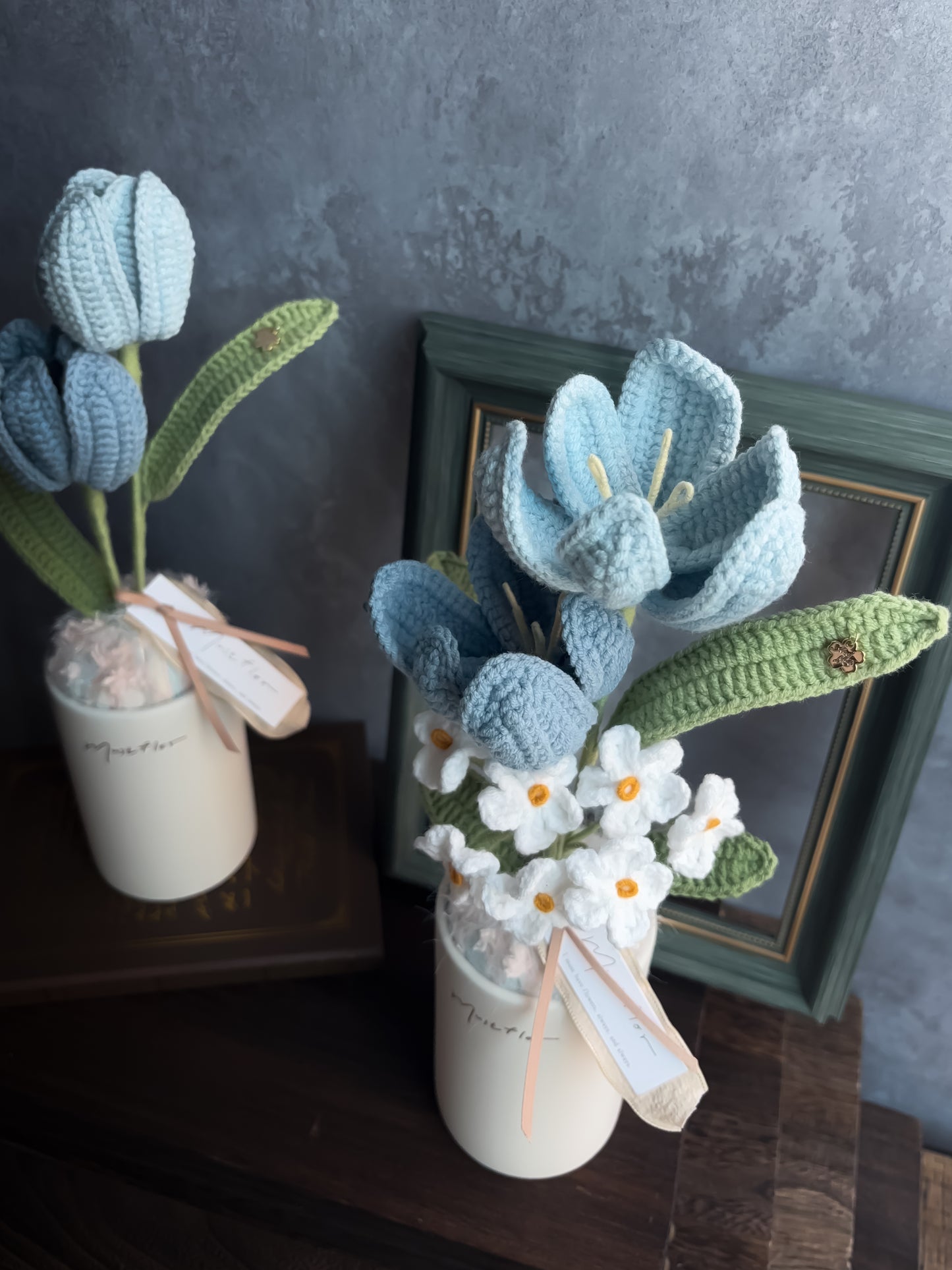 海風盆花-雙色鬱金香/雙色鬱金香與勿忘我盆花 Tulips - Sea whisper