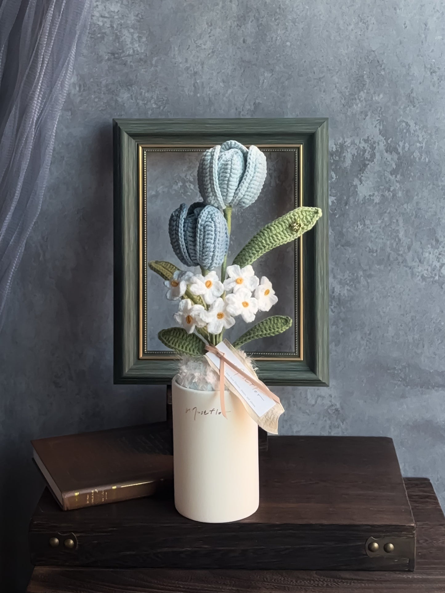 海風盆花-雙色鬱金香/雙色鬱金香與勿忘我盆花 Tulips - Sea whisper
