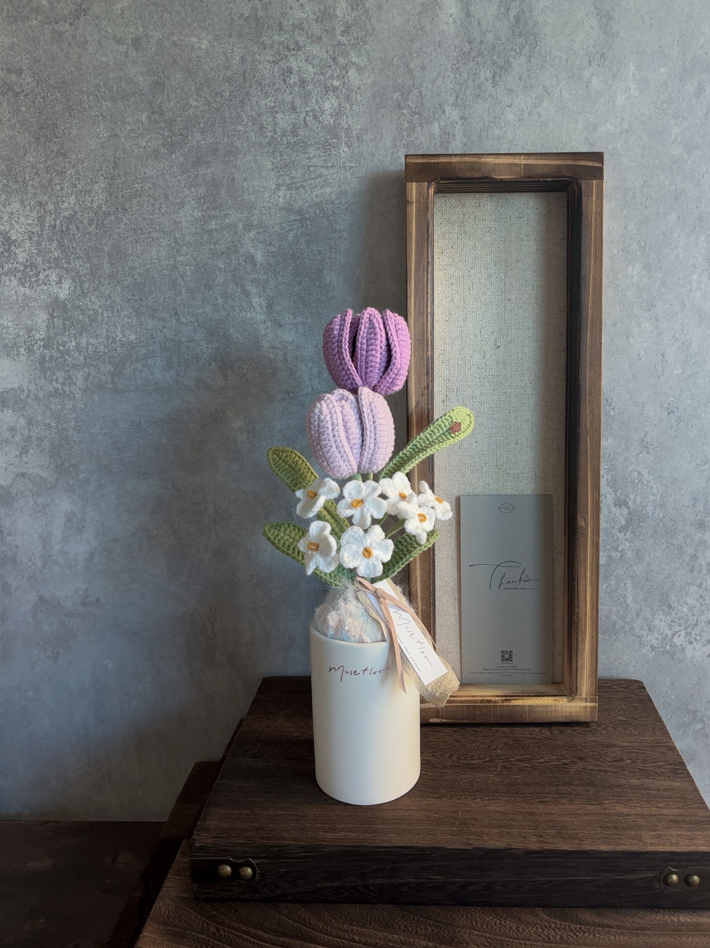 雙色鬱金香與勿忘我盆花 - 仙紫 Tulips & & Forget me not - Purple