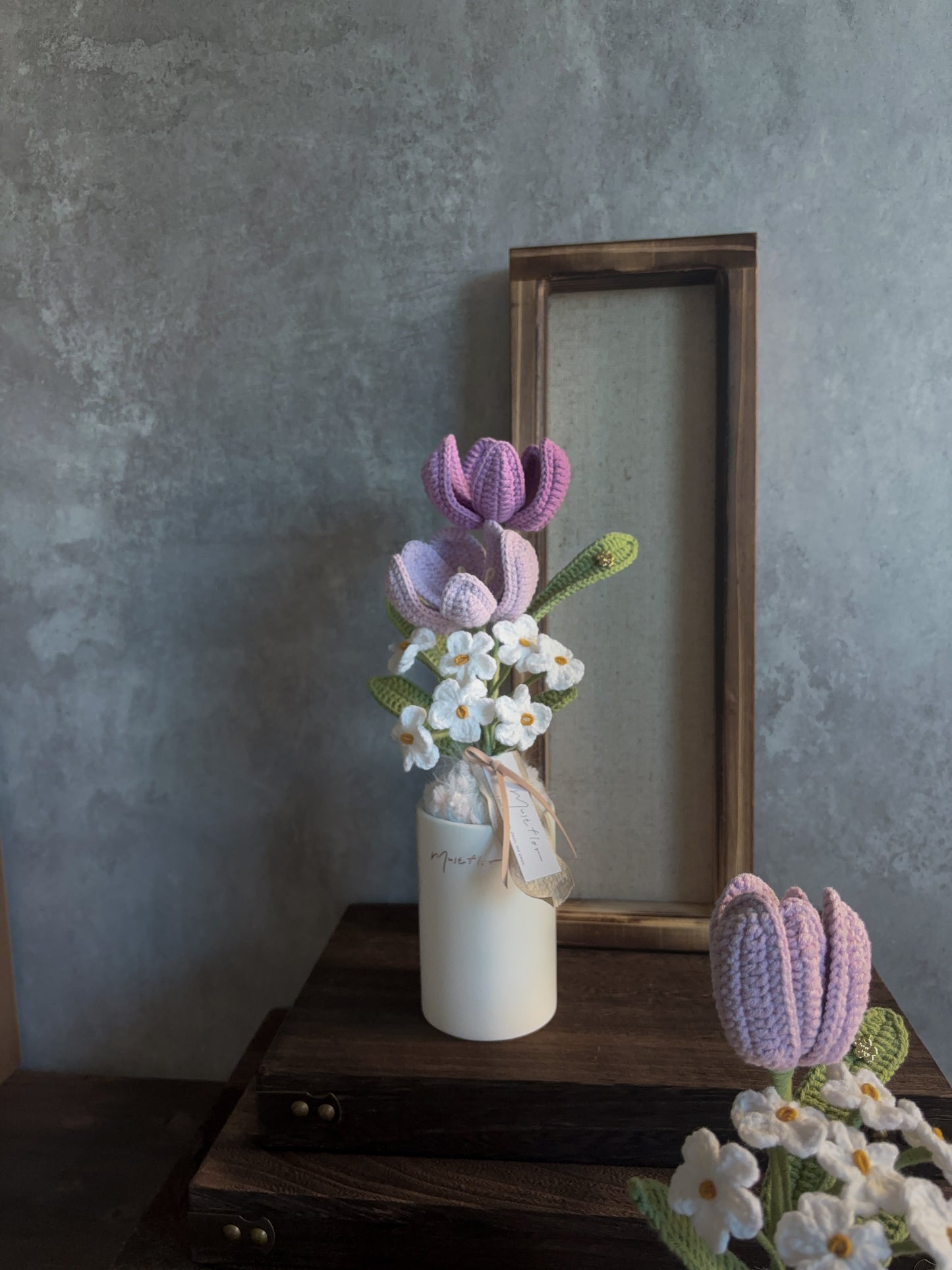 雙色鬱金香與勿忘我盆花 - 仙紫 Tulips & & Forget me not - Purple
