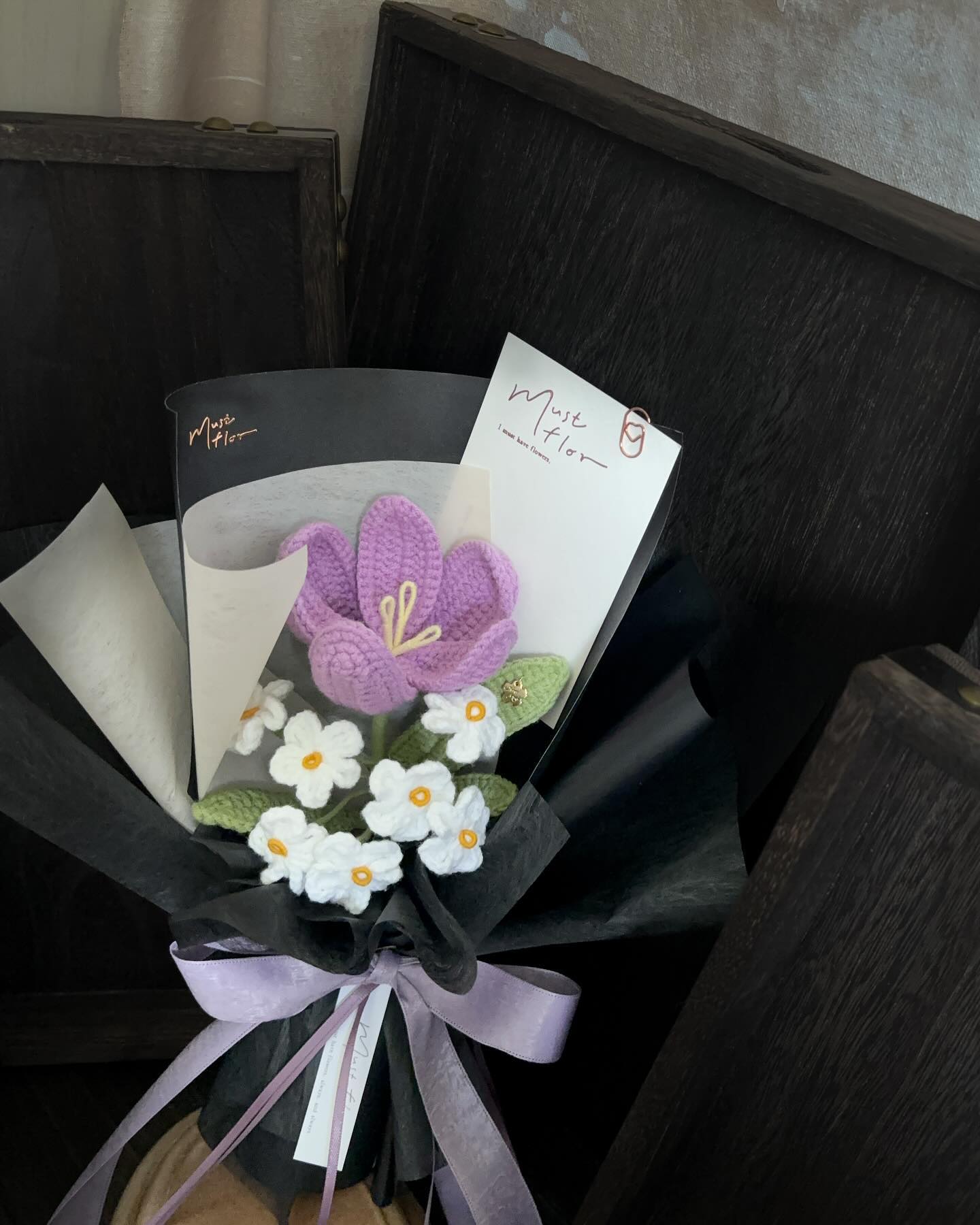 鬱金香與勿忘我花束 - 藤紫 Tulip & Forget me not - Purple