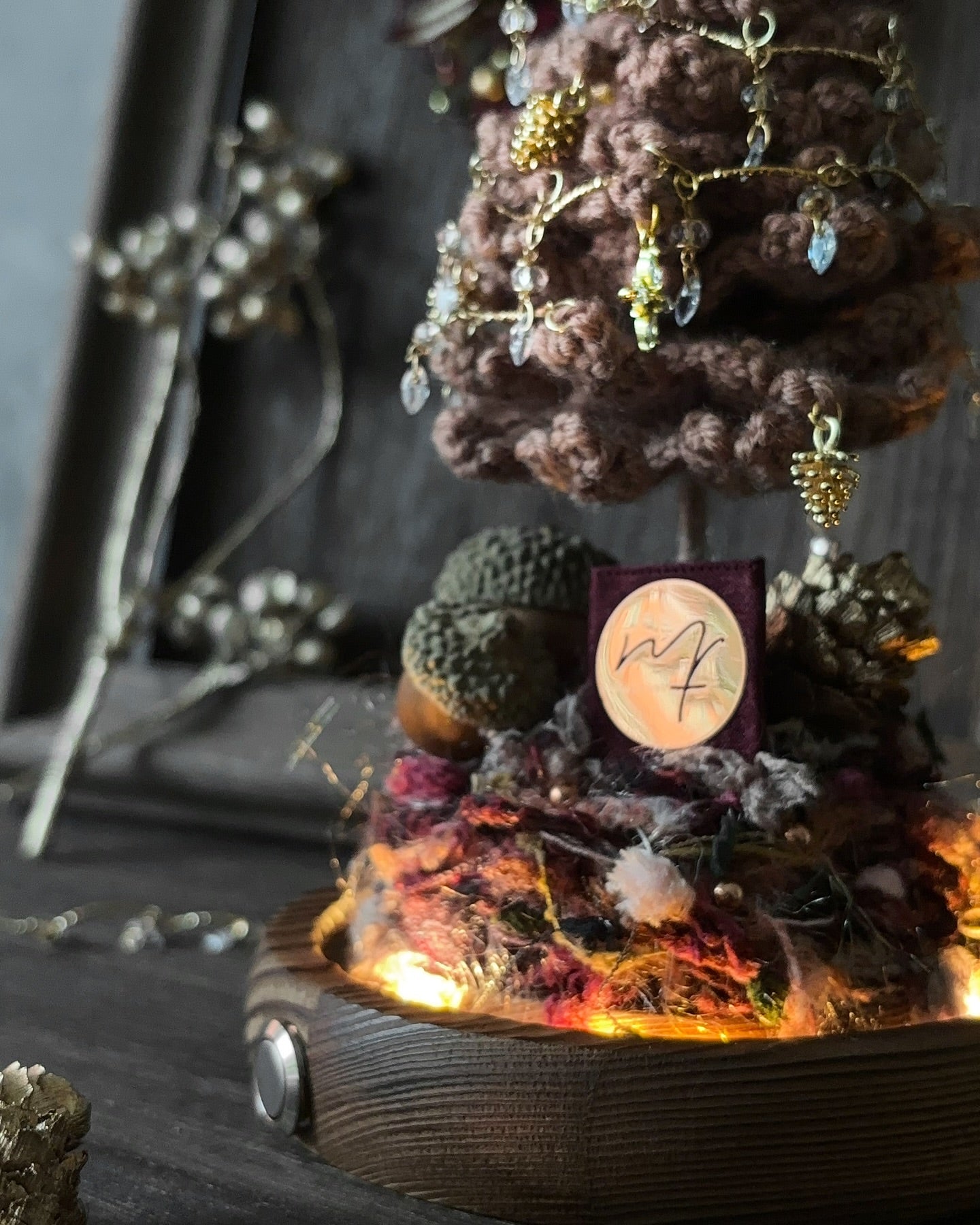 2025聖誕限定-針織聖誕樹玻璃花盅小夜燈