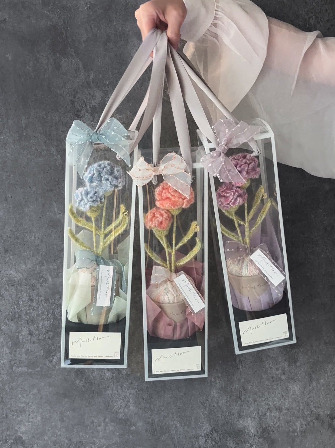 柔霧花影系列｜康乃馨直筒盆花 Cloud Whisper Potted