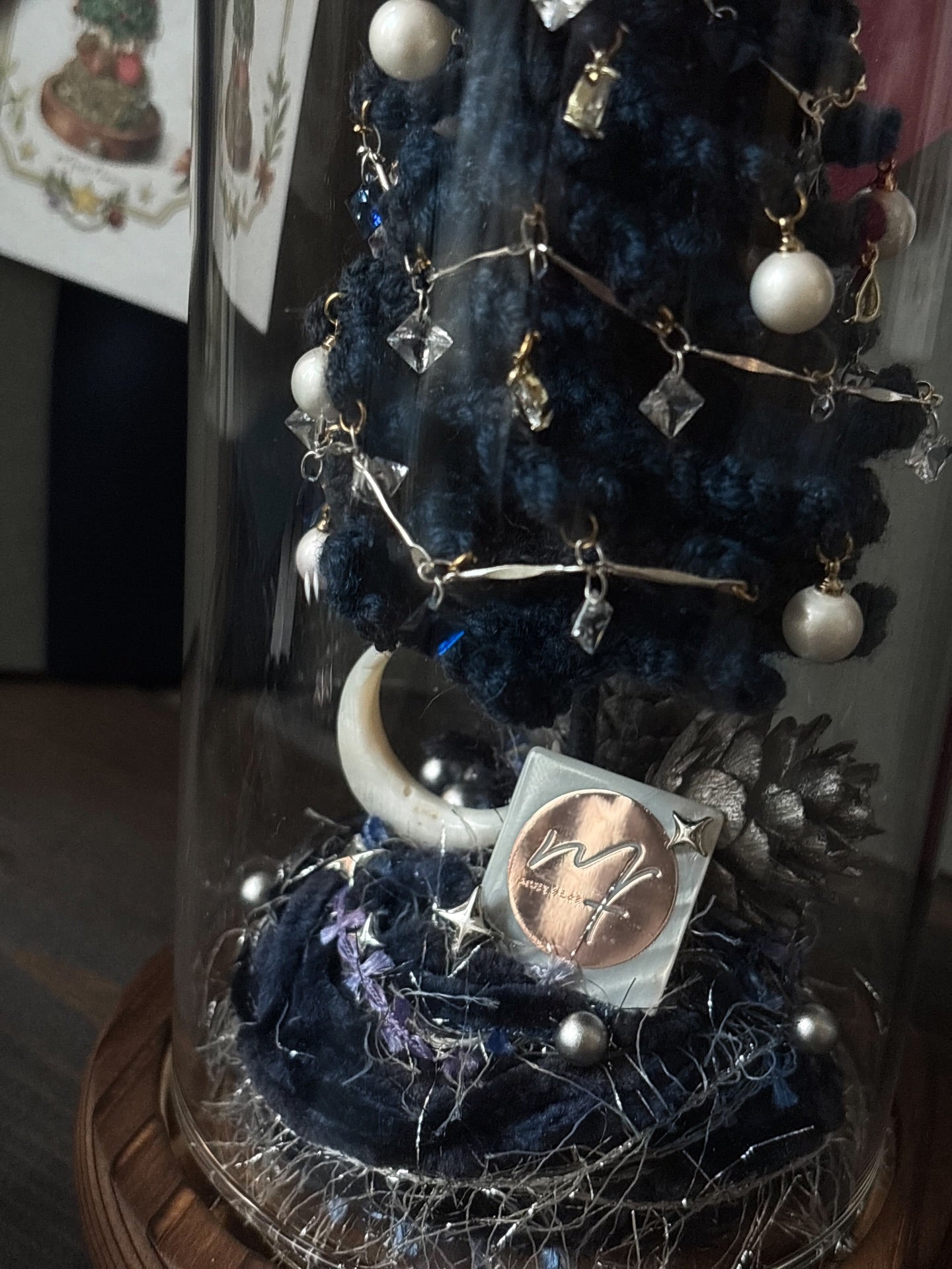 2025聖誕限定-針織聖誕樹玻璃花盅小夜燈