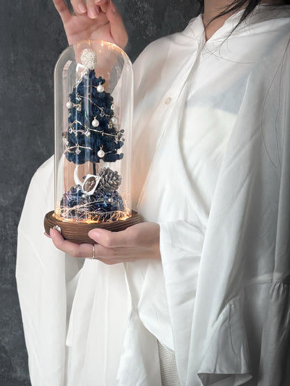 2025聖誕限定-針織聖誕樹玻璃花盅小夜燈