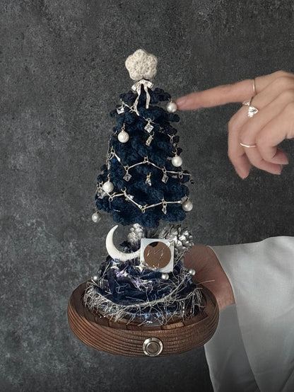 2025聖誕限定-針織聖誕樹玻璃花盅小夜燈