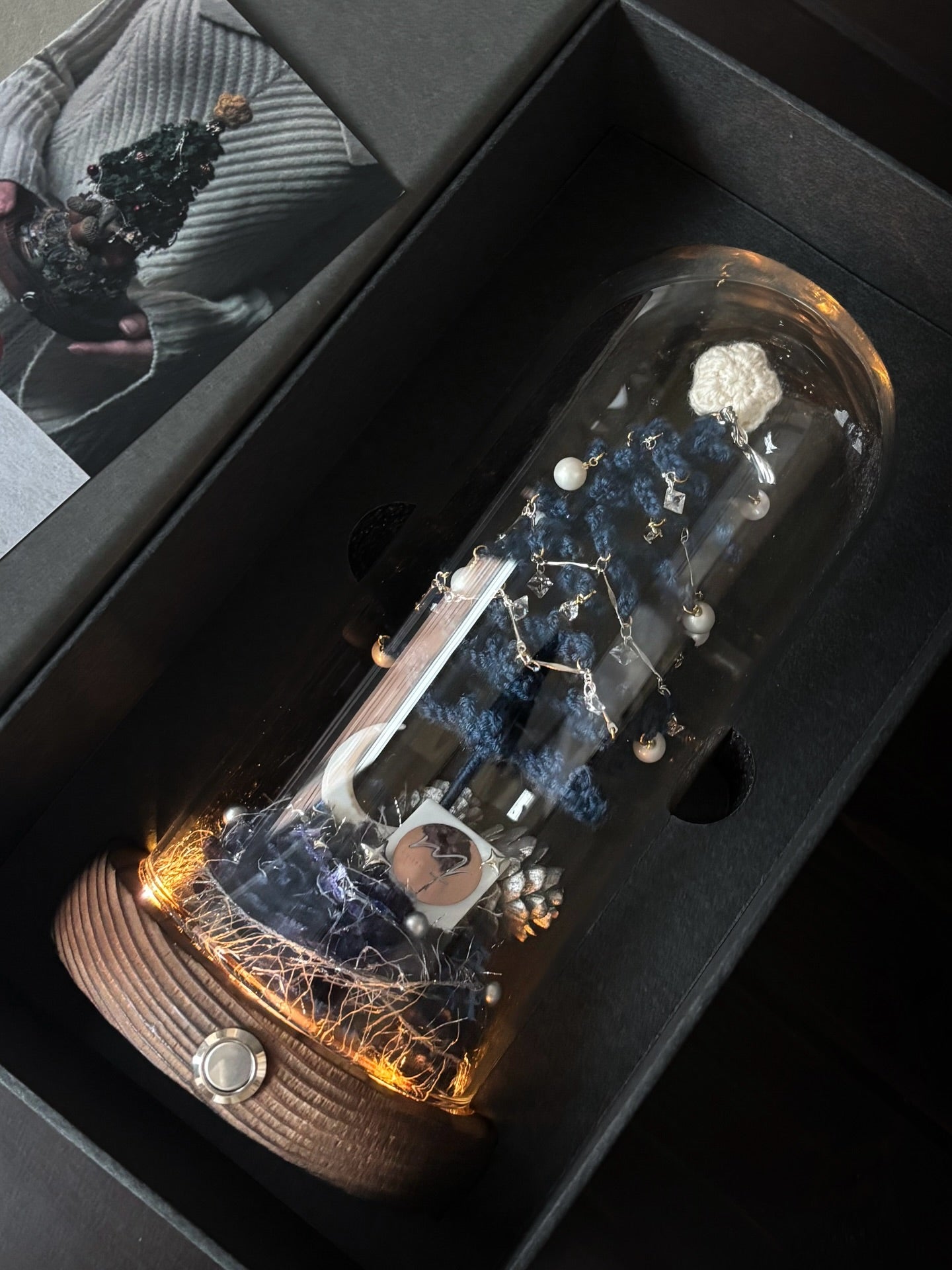 2025聖誕限定-針織聖誕樹玻璃花盅小夜燈