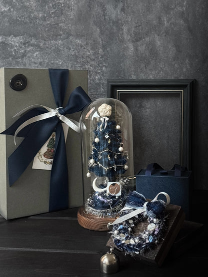 2025聖誕限定-針織聖誕樹玻璃花盅小夜燈