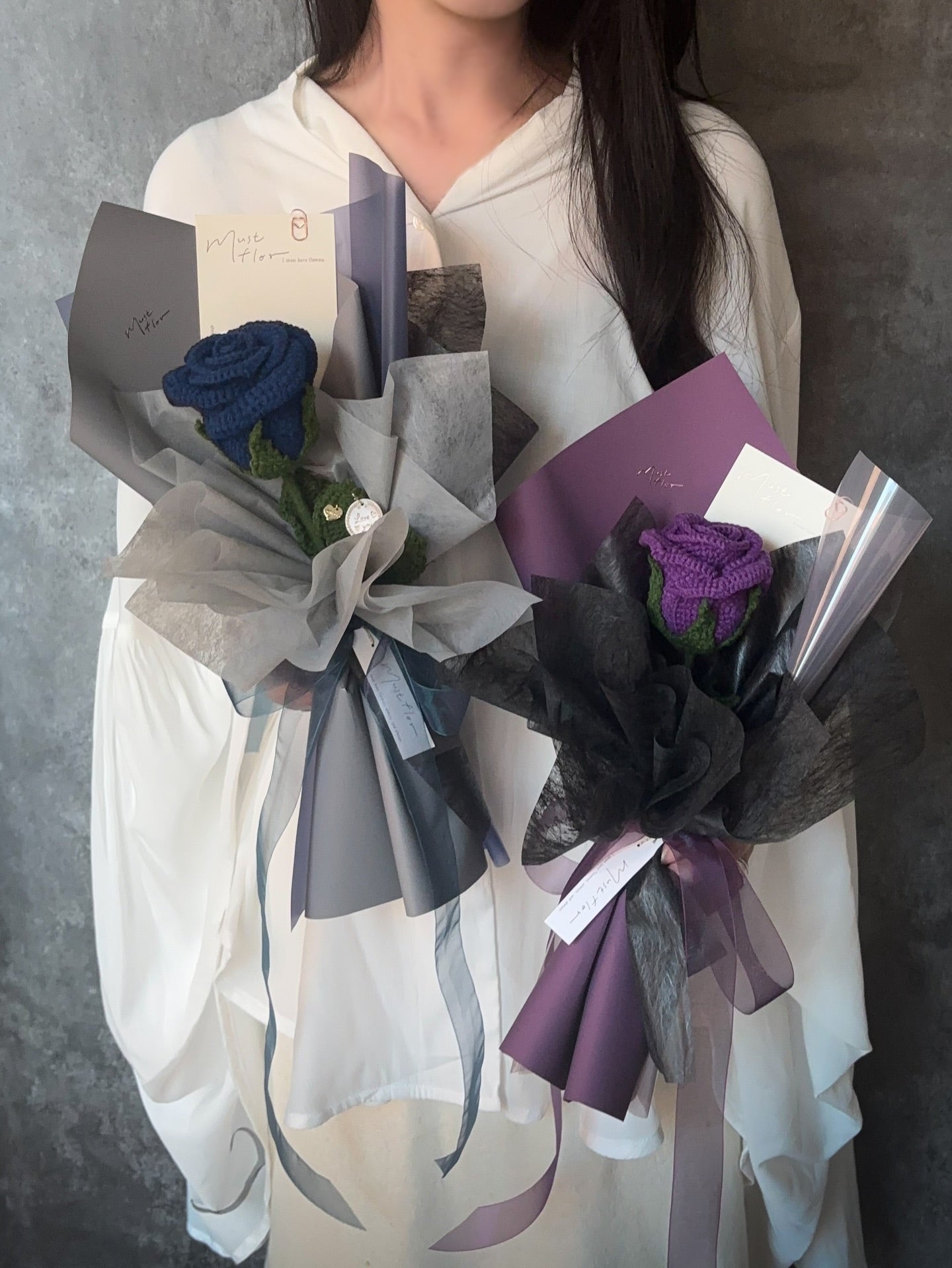 單朵玫瑰小花束- 夜暮紫｜Midnight Plum